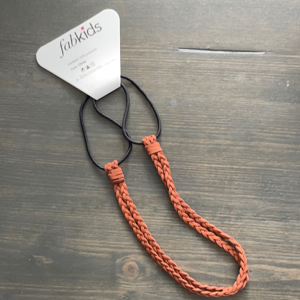 Braided leather look headband for kids